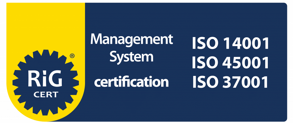 ISO certifications logos 14001 45001 37001
